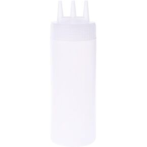 White Squeeze Bottle,3 Hole Squeeze Bottle Condiment Dispenser Sauce Vinegar Oil Ketchup Cruet Bin Condiment Squeeze Bottles