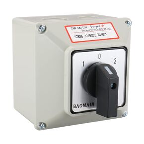Baomain 30A-32A Universal Rotary Changeover Switch SZW26-32/D202.2D 3 switch positions (1-0-2) Two rotors Box version