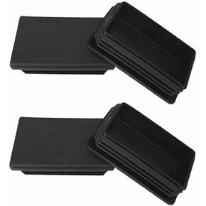 2"x 3" Rectangle Tubing End Caps, 50 mm * 75 mm Tubing Post End Cap, Black Plastic Plugs, Chair Glide Floor Protector (4, 2"x 3")