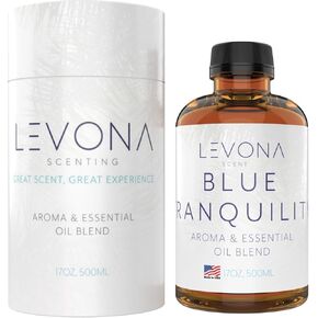 Levona Scent Pure Essential Oils: Blue Tranquility Aromatherapy Oils - Home Luxury Scents for Diffusers For Home, Hotel & Office - Scented Fragrance Oil Blends - Essential oil for Humidifiers - 500 Ml
