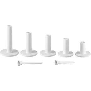 5 Pcs Golf Rubber Tees and 2 Pcs Plastic tees for in Different Sizes for Golf Practice Mat