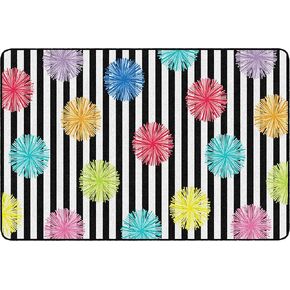 Flagship Carpets Schoolgirl Style Just Teach Poms Classroom Area Rug for Indoor Classroom Learning or Kid Bedroom Educational Play Mat, 7'6" x 12', Multi