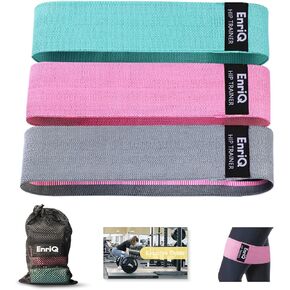 Booty Bands Fabric Resistance Bands for Legs and Butt - Non Slip Cloth Hip Bands Elastic Workout Bands - Activate Glutes and Thighs - Made of Premium Elastic Fabric