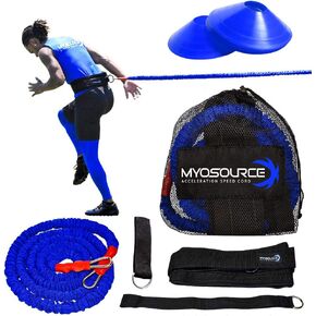 Acceleration Speed Cord Bungee Multi-Sport Resistance Training Kit - Improve Strength, Power, Agility, Vertical Jumping, Sprint Speed – 3 Waist Belt Sizes (S, M, L) Available - Kinetic Bands