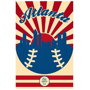 Atlanta Braves Vintage Baseball Poster (12x18) Vintage Sports Decor Unframed Wall Art Print Poster Home Decor Premium baseball bedroom decor man cave decor baseball poster vintage sport decor