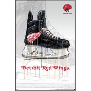 Trends International NHL Detroit Red Wings - Drip Skate 21 Wall Poster, 22.375" x 34", Premium Unframed Version