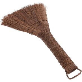 Zerodeko 1pc Dust Broom Household Broom Tool Fireplace Bench Brush Palm Broom Fireplace Broom Hand Broom Gap Dust Brush The Broom Mini Fireplace Home Use Mini Broom Brown Silk Manual Whisk