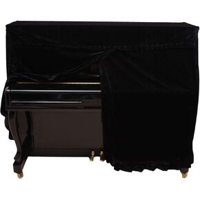 Upright Piano Cover - Velvet Piano Dust Cover Full Cover Thick, Fits Standard Size Piano Cover, 62.2'' x 19.7'' x 44.1'' (Black)
