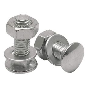 10 Sets Long Square-Neck Carriage Bolts Set,Carriage Bolts Set w/Nuts & Flat Washers,Zinc-Plated,Carbon Steel Grade 4.8,Plain Finish,Fully Threaded(M10-1.5X30mm)