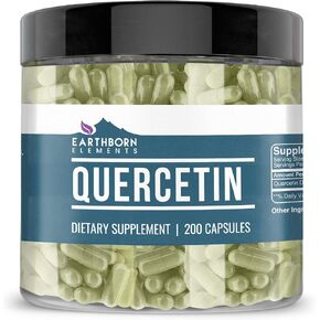 Earthborn Elements Quercetin, 200 Capsules, Bioflavonoid, No Stearates or Fillers, Non-GMO & Gluten-Free, Naturally Sourced