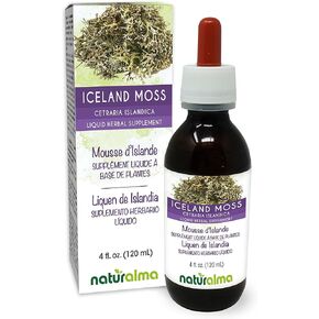 Naturalma Iceland moss (Cetraria islandica) thallus (lichen) Alcohol-free Tincture - 4 fl oz Liquid extract in drops - Herbal supplement - Vegan