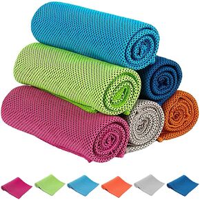 Zollen 4/6 Pack Cooling Towel(40"x12"), Ice Towel, Workout Towel, Soft Breathable Chilly Towel, Microfiber Towel for Yoga, Sport, Running, Gym, Camping, Fitness,Hike & More Activities