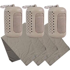Maxie & Nova 3 Piece Cooling Towels for Hot Weather - Neck Towels to Keep You Cool, Theme Park Essentials (Gray)