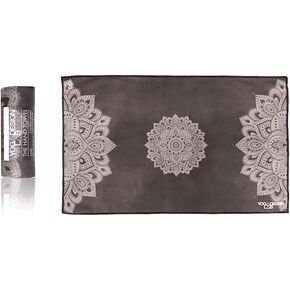 Yoga Design LAB | The Hand Towel | Premium Non Slip Hand Towel | Designed in Bali | Colorful Eco Printed + Quick Dry + Soft | Hot Yoga, Bikram, Ashtanga, Sport, Barre, Travel (Mandala Black)