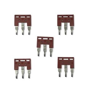 Dinkle DSS4N-05P DIN Rail Terminal Block Press-Fit Jumper for DK4N Five Pole 5-Pole, Pack of 5