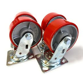 عجلات دوارة شديدة التحمل مقاس 5 × 2 مزودة بمداس من البوليستر، مجموعة مكونة من 4 عجلات دوارة in Kuwait