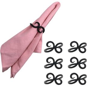 Napkin Rings Set of 6, Iron Knotted Napkin Rings, Tabletop Decor, Vintage Napkin Ring, Serviette Rings for Thanksgiving Napkins, Party Decoration, Dinning Table, Family Gatherings in Kuwait