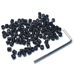 110pcs Set Screws M4 x 4mm 304 Stainless Steel Allen Head Hex Hexagon Socket Set Screws with M2 Allen Wrench,4X4mm Set Grub Screws Hex Allen Head Socket Set Screws