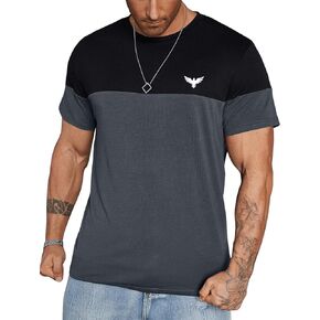 Floerns Men's Casual Short Sleeve Colorblock Crewneck Workwear Tee Shirt