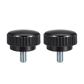 uxcell M8 x 15mm Metric Male Thread Knurled Clamping Knobs Grip Thumb Screw on Type Plastic Threaded Hand Bolt Knobs Black 2 Pcs