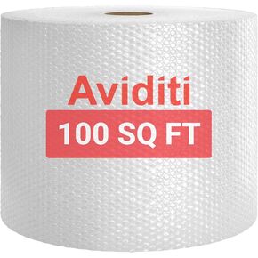 Aviditi Bubble Wrap Roll 1/2" x 24" x 50' Long (100 Sq Ft) Cushioning Wrap for Packing, Moving, Mailing & Shipping Supplies, Large Perforated Bubble Sheets Packaging Material for Fragile Items