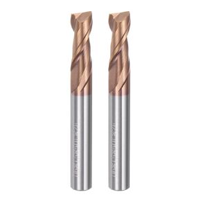 uxcell 2pcs 6mm Dia 6mm Shank Square Nose End Mill 2 Flutes HRC55 Carbide AlTiN Coated CNC Router Bits Cutter Tools for End Milling CNC Machining, Black