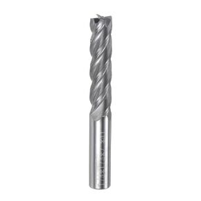 uxcell Carbide Square End Mill, 1/4" Diameter Uncoated 4 Flutes Milling Bit Cutter, for Aluminum Copper Non-Ferrous Metal, 1/4" Shank 1-5/32" Cut Length 2" Long