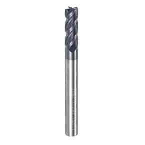 uxcell Carbide Square End Mill, 1/4" Diameter TiAlN Coated 4 Flutes Milling Bit Cutter, for Hardened Steel Stainless Steel Alloy Metal, 1/4" Shank 3/4" Cut Length 2-1/2" Long HRC50