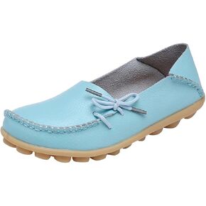 Fangsto Women's Leather Slipper Loafers Flat Shoes Slip-Ons