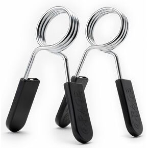 Rage Fitness Spring Collars (PACK OF 2), Olympic Standard Barbell Clips, High Carbon 2" Diameter Spring Clips, Chrome Finish Barbell Clips, Essential Weightlifting Clips, Adjustable 2" Barbell Collar