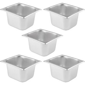 3 PCS 1/2 Size, 4 Inch Deep Stainless Steel Steam Table Pans, Anti-Jamming Steam Pan, Hotel and Restaurant Catering Food Pans by GENHAKON