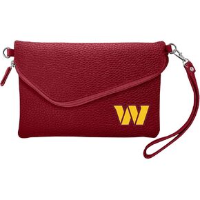 Littlearth Womens NFL Washington Commanders Pebble Fold Over Crossbody Purse, Team Color, 6"x 9" x 0.75"