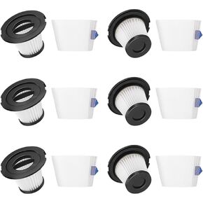 6 PACK HEPA Replacement Filter Only for MOOSOO K17 Cordless Vacuum with 6 Strainer Screens, NOT for Moosoo K17 Pro Vacuum