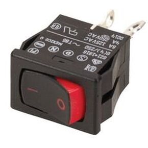 Carling Technologies Switch, Rocker, Dpst, 8A, 250V, Black - 62115919-0-9-V