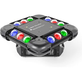 150W Moving Head Light LEDs RBGW Beam Stage Light 4-in-1 Flexible Rotation DJ Lighting with Sound Activated and 16 Channels Strobe Light for Party Dance Wedding DJ Bar