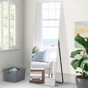 NeuType 59"x20" Full Length Mirror Floor Mirror with Standing Holder Bedroom Dressing Mirror Standing Hanging or Leaning Against Wall, Silver