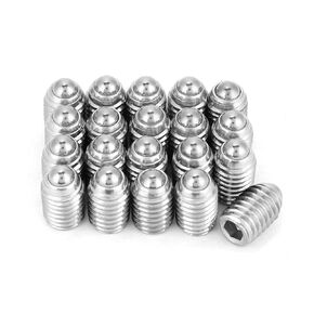 Jadeshay 20Pcs M8 Hex Socket Spring Ball Plungers 8 * 10 mm, Durable Stainless Steel Precision Threaded Push Fit Insert Screws for Medical, Lubrication and Pneumatic Tools