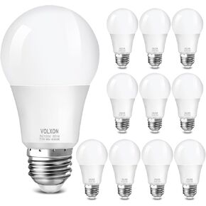 A19 LED Light Bulb, 9 Watt Equivalent 60 Watt Led Light Bulb, Bright Light Bulb 850LM, Non-Dimmable, Daylight White 5000K, Standard E26 Base, CRI 85+, No Flicker, ETL Listed, 4 Pack