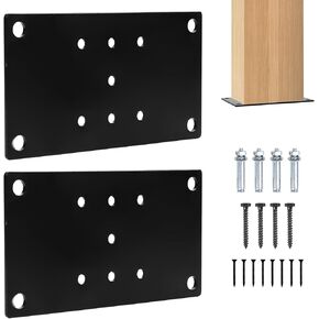 2Pcs Post Anchor Base Steel Plate, 3.5"x6.5" Post Bracket, Mail Post Bracket, Wood Post Plate Connector for 4"x4" Wood Post