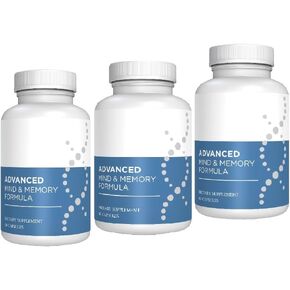 Advanced Memory Formula Extreme Brain Booster, Brain Supplement for Memory, Focus and Mental Performance, Memory Vitamins for Better Brain Health 180 Capsules (3 Pack)
