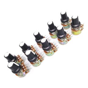 10 Units 2K B2K OHM Linear Taper Rotary Dual Potentiometer Pot White Knob