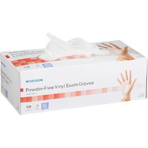 McKesson Powder-Free Vinyl Exam Gloves, XL, 130 Count, 1 Box