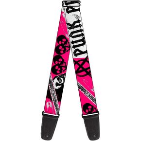 Buckle-Down Guitar Strap Punk Princess Zippers Skulls 2 Inches Wide