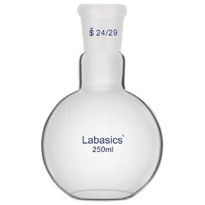 Single Neck Flat Bottom Boiling Flask, Borosilicate Glass Flat Bottom Boiling Flask with 24/29 Standard Joint, 1000 ml