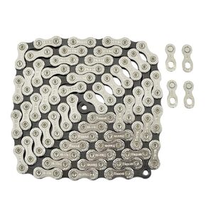 TAYA DECA-101 10 Speed Chain 120 Link w/Connector Link, Silver/Black, TA2581