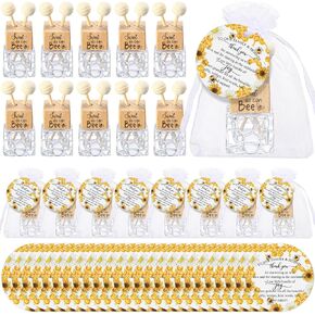 Hoolerry 30 Sets Baby Shower Decoration Car Air Freshener Diffuser with Thank You Cards and Gift Bags Oil Diffuser Bottle for Home Baby Shower Party Favor Gender Reveal Gifts for Guest(Eucalyptus)