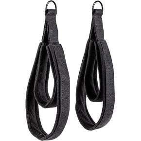 أشرطة حلقية لمصلح البيلاتس: أشرطة بمقبض مزدوج مع حلقة على شكل حرف D لمعدات اللياقة البدنية. أشرطة تمارين اللياقة البدنية للقدمين لتمارين اليوغا والجيم المنزلي in Kuwait