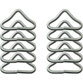 12PCS Trampoline Triangle Buckle Bounce Trampoline Net Fabric Mat Iron Hook Bottom Fabric Accessories Triangle Ring V Shaped Ring High Strength Snap Spring for Luggage Wallet Package Leather