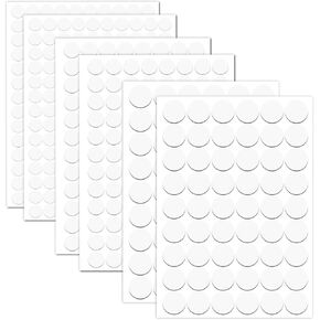 580 Pieces Self-Adhesive Screw Hole Stickers PVC Cover Caps Dustproof for Wooden Furniture Cabinet 12mm, 15mm, 21mm 6 Sheets Black