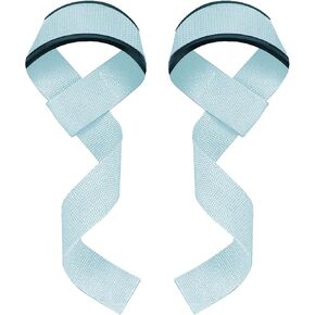 Pull Lifting Wrist Straps, Power Lifting Exercise Straps, Padded and Anti-Skid Grips Band for Weightlifting, Bodybuilding, Strength Training - Light Blue in Saudi Arabia
